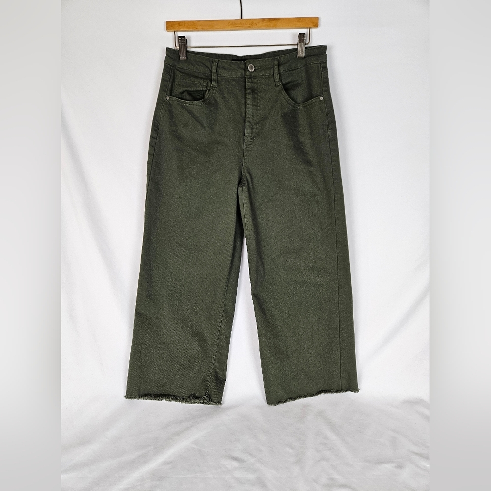 Risen Olive Green Cropped Women's Jeans - Picture 3 of 8